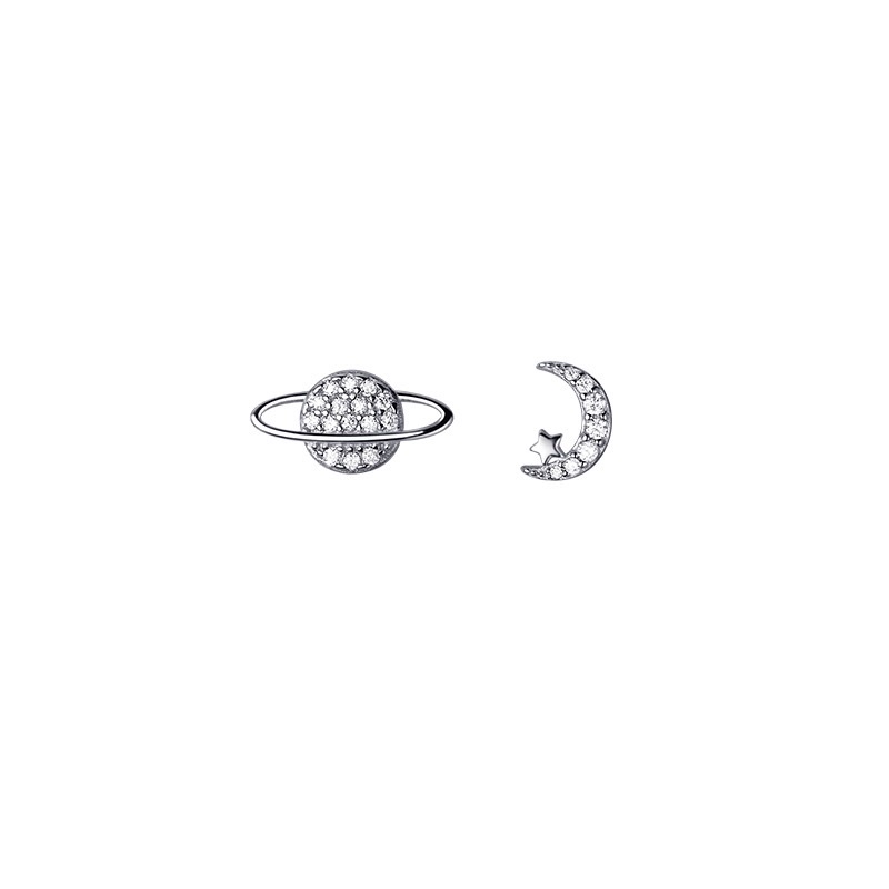 Khuyên tai bạc nữ trái đất mặt trăng, bông tai bạc 925 DUYSON SILVER ( Giá bán/1 đôi) [KNKX9]