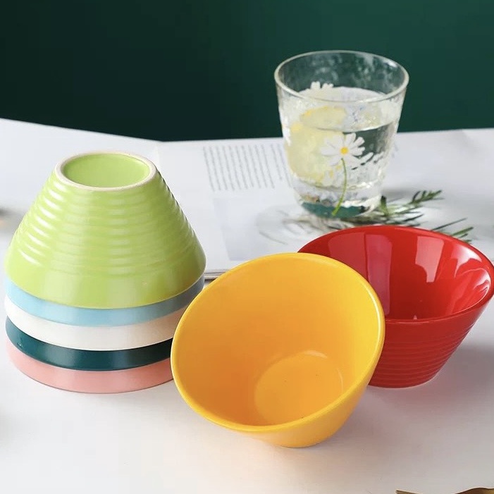 Bát Ăn Cơm, Chén Tô Sứ Decor Dễ Thương 8 màu men bóng đẹp Gosumy