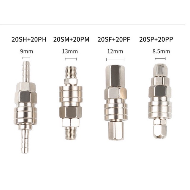 Siêu bền Đầu nối hơi khí nén loại / Đầu nối nhanh máy nén khí(hàng nhật chính hãng)
