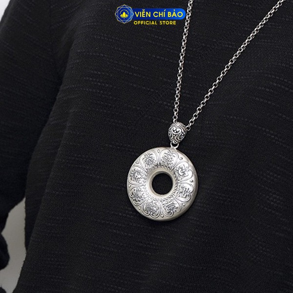 Mặt dây chuyền bạc nam Bát bảo cát tường Bát nhã tâm kinh chất liệu bạc Thái 925 thương hiệu Viễn Chí Bảo M100132
