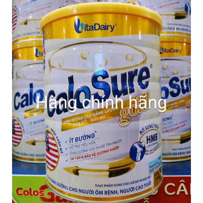 Sữa bột Calosure gold ít đường 900g,có và không quà