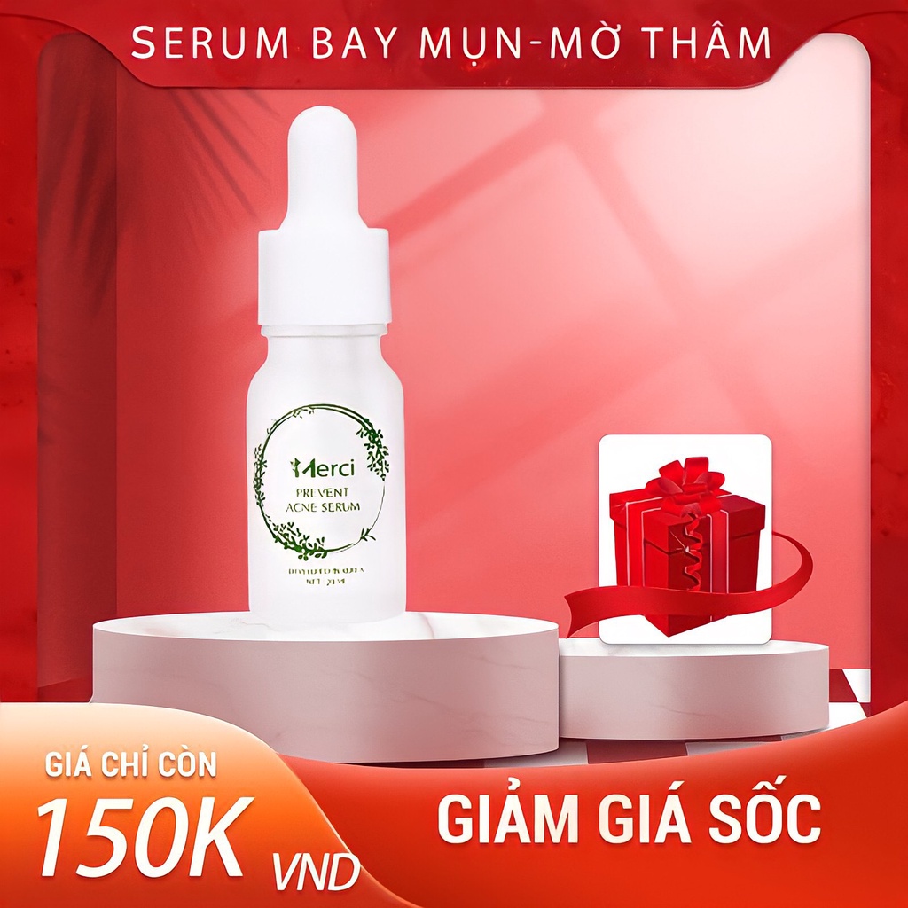 Serum giảm mụn mờ thâm se khít lỗ chân lông MERCI 10ml - Trị mụn | TheBodyHolic.com