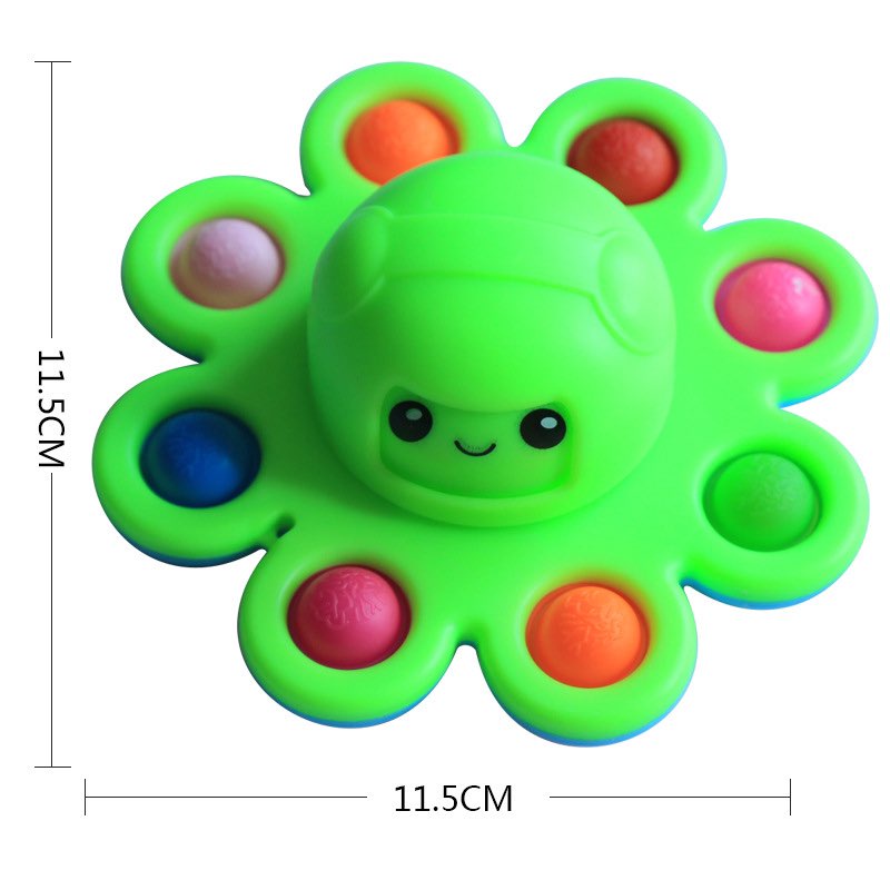 Đồ chơi con quay spinner 8 nút bạch tuộc cảm xúc, squid game, pop it fidget toy, bóp bong bóng giúp giảm căng thẳng