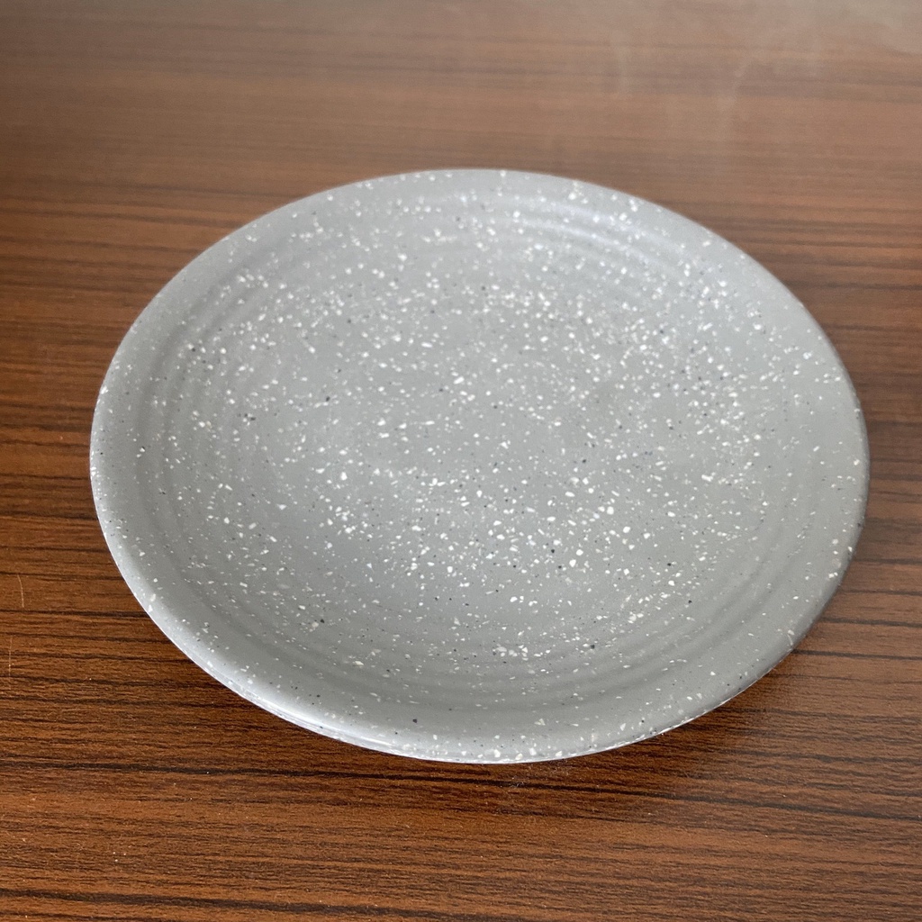 Dĩa gân melamine đen nhám size 15cm