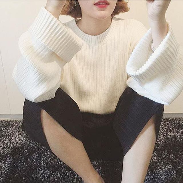 Áo len tăm tay ống rộng ulzzang