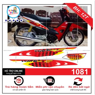 [SHIN DECAL] Tem xe wave S 2016 bạc đỏ đen