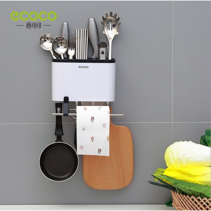 Kệ treo đồ nhà bếp thìa dĩa, khăn ecoco E1801