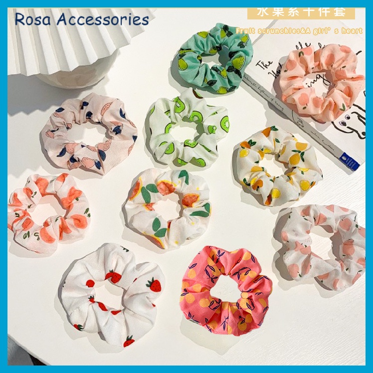 Dây cột tóc Scrunchies hình hoa quả trái cây Rosa Accessories đồ buộc tóc hàn quốc xinh