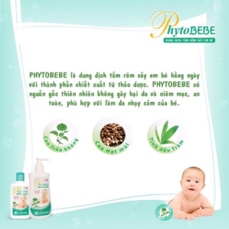 Phytobebe 100ml - dung dịch tắm rôm sảy cho bé