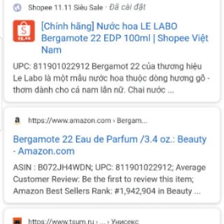 Nước hoa LE LABO 22 __ 100ml