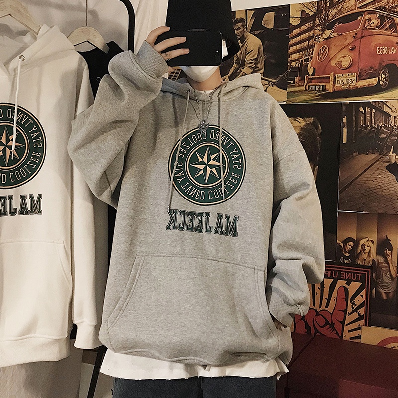 Áo Hoodie Dáng Rộng Phong Cách Hồng Kông Cá Tính Cho Nam