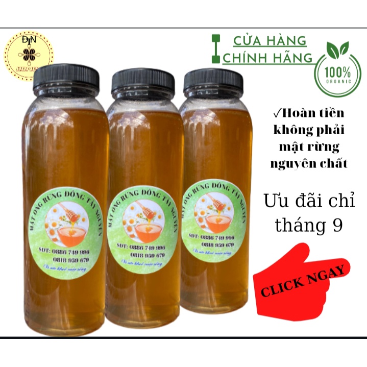 [Free ship]⚡Mật ong rừng thiên nhiên nguyên chất Đông Tây Nguyên 750g v ngọt thanh hơi chua làm đẹp da tăng sức đề kháng