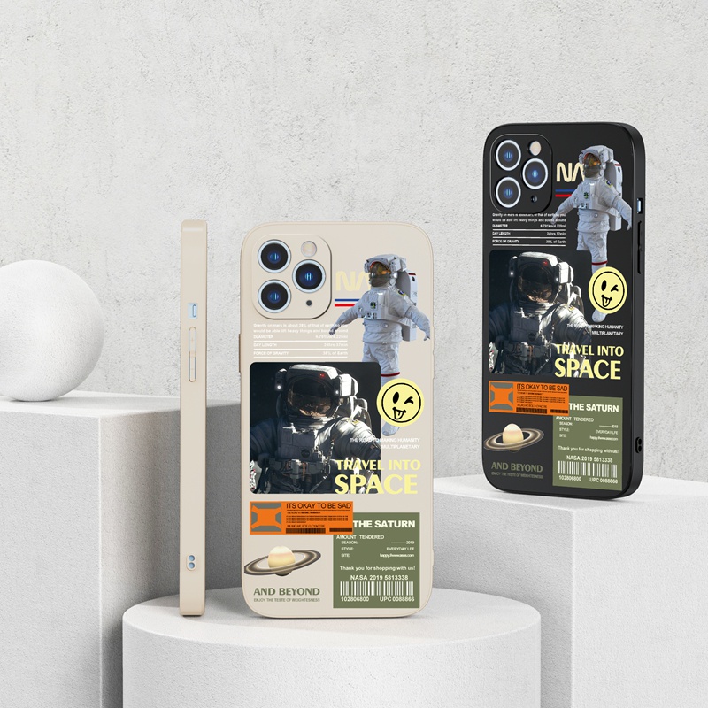 Suntaiho Ốp lưng iphone Ốp điện thoại silicon dẻo họa tiết du hành vũ trụ cho iPhone 13 12 11 Pro Max X XR Xs Max 7 8 Plus