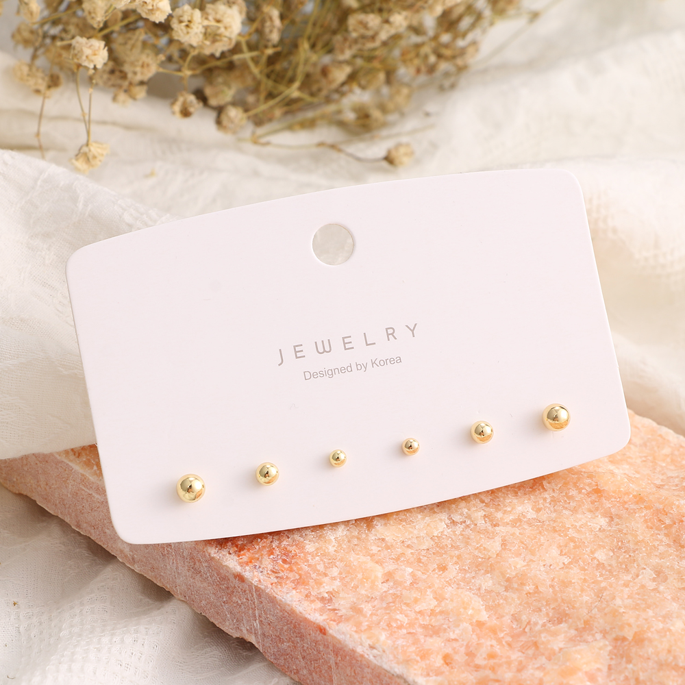 Bộ 3 đôi khuyên tai mạ bạc đính ngọc trai nhân tạo phong cách Hàn Quốc