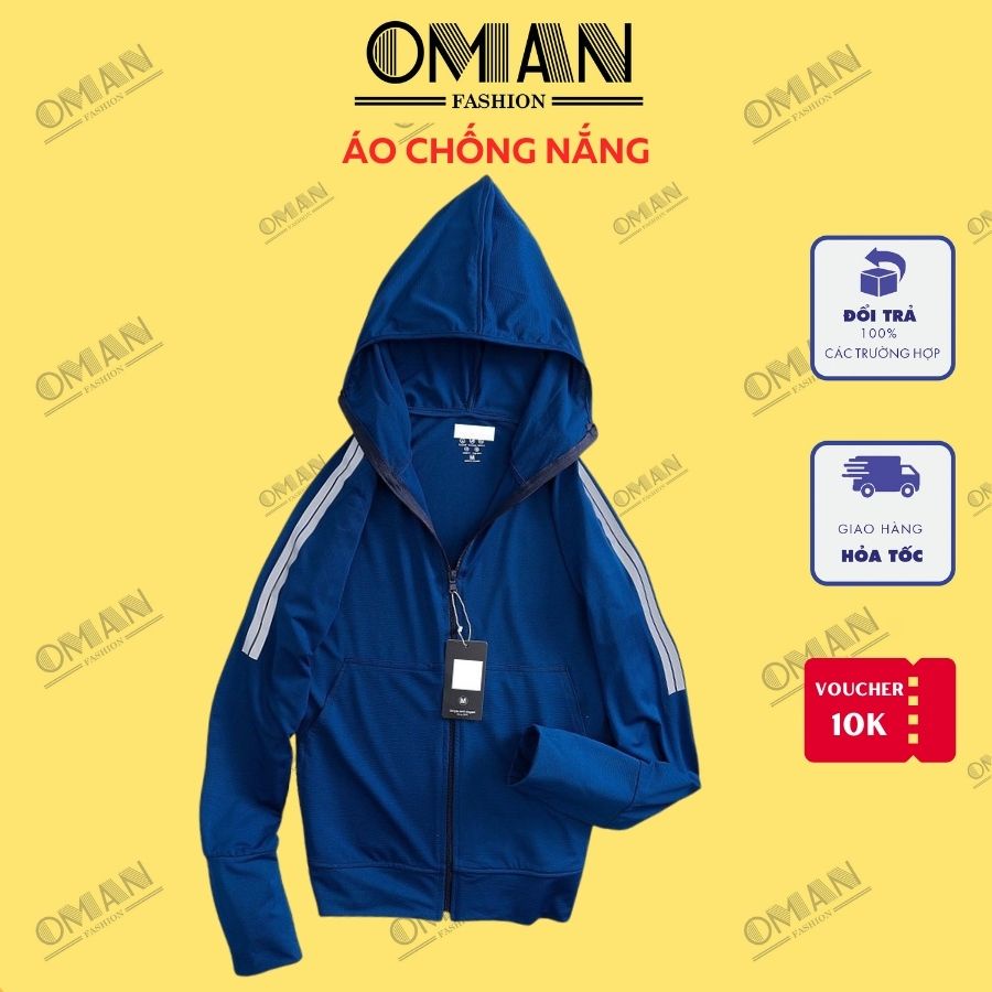 Áo chống nắng nam nữ cao cấp phối kẻ sọc chất vải thoáng mát - OMAN CN002