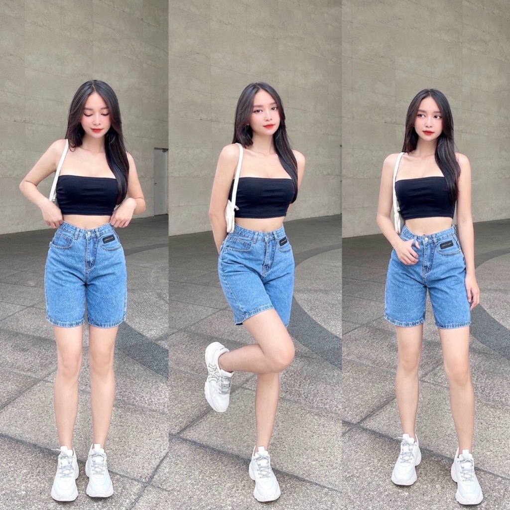 [FREESHIP_50K] Quần jean ngố nữ, quần lửng ống rộng họa tiết hoa cúc cá tính AnNgo - AT37