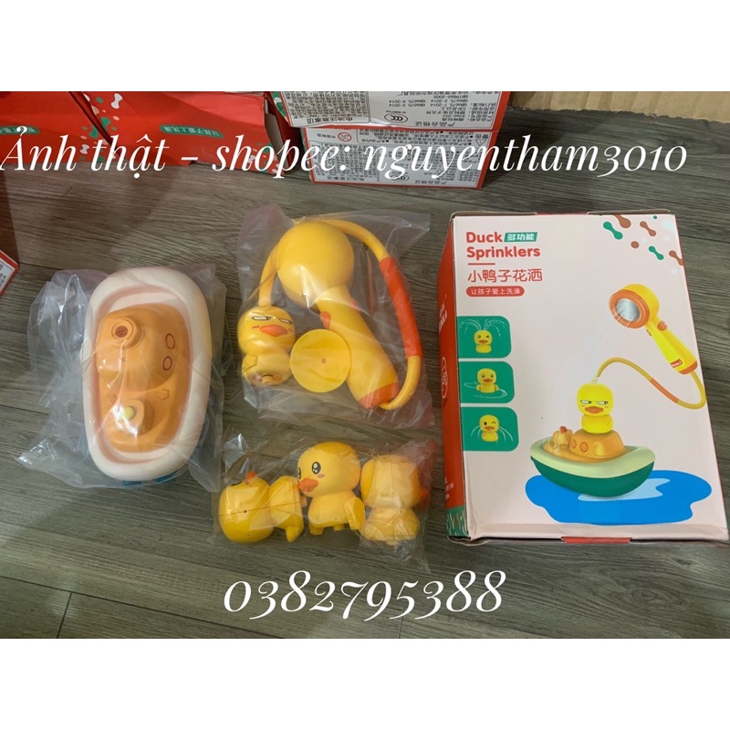 SET Full bộ 3 vịt phun nước kèm vòi sen, đồ chơi nhà tắm - hàng sẵn giao ngay