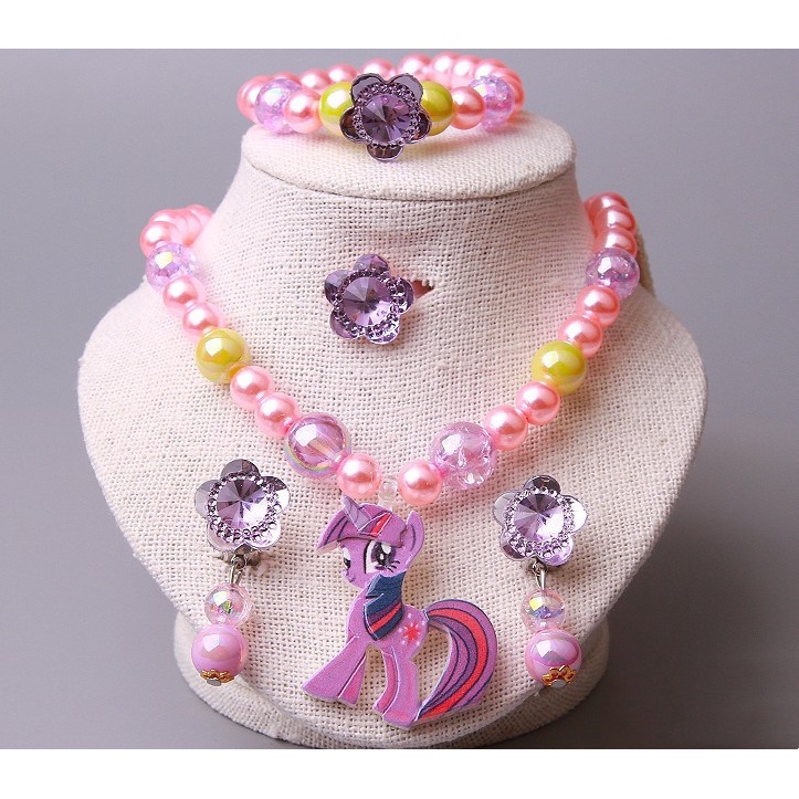 Bộ Trang Sức Vòng cổ Mặt Hoạt Hình my little pony Công Chúa Băng Giá Dễ Thương Cho Trẻ Em