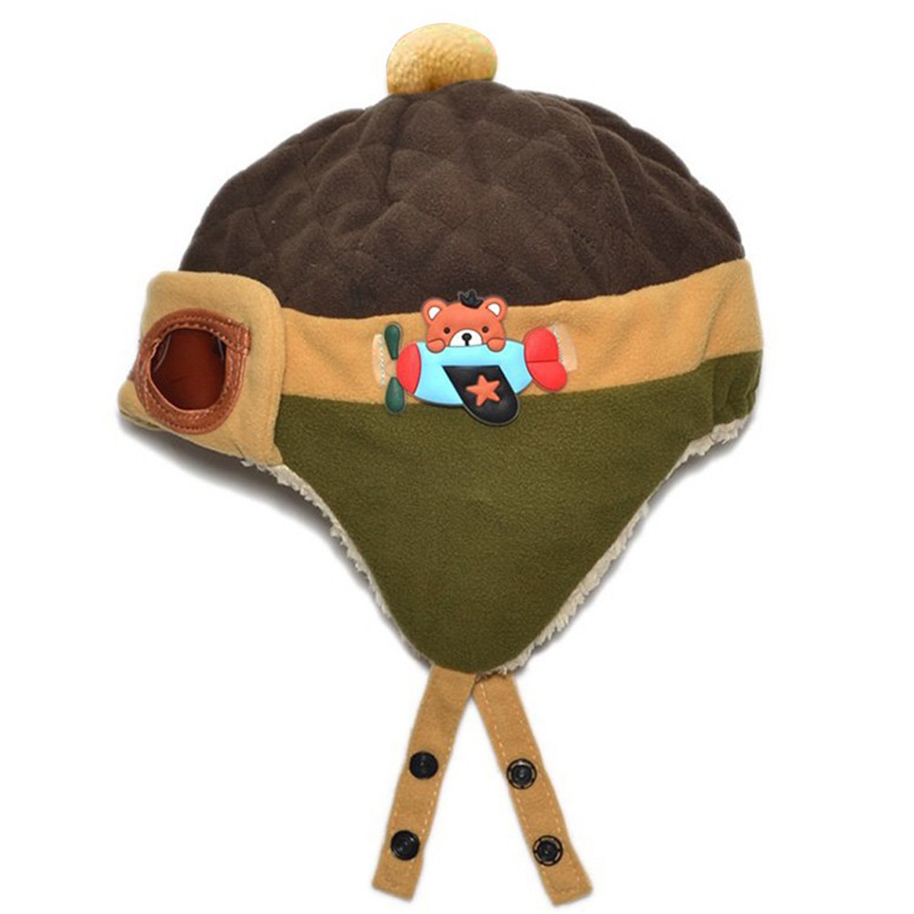 Mũ Beanie Vải Len Màu Trơn Giữ Ấm Dễ Thương Dành Cho Bé