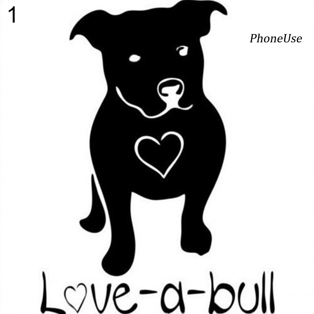 Decal hình chú chó pitbull đáng yêu trang trí xe hơi chuyên dụng