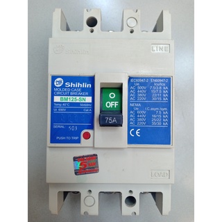 Aptomat mccb 3p 75a shihlin bm100-mn 3p 75a, aptomat 15a shihlin, aptomat 40a shihlin