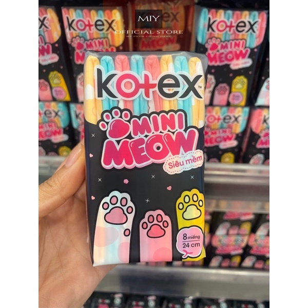 Băng vệ sinh Mini Meow Kotex siêu mỏng cánh 8m,