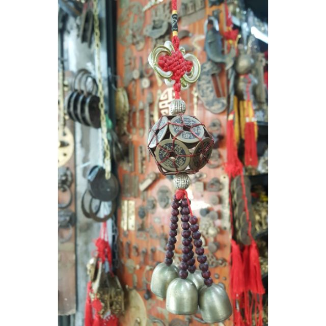 Chuông Gió Quả Cầu Đồng Xu Phong Thủy Hút Tài Lộc