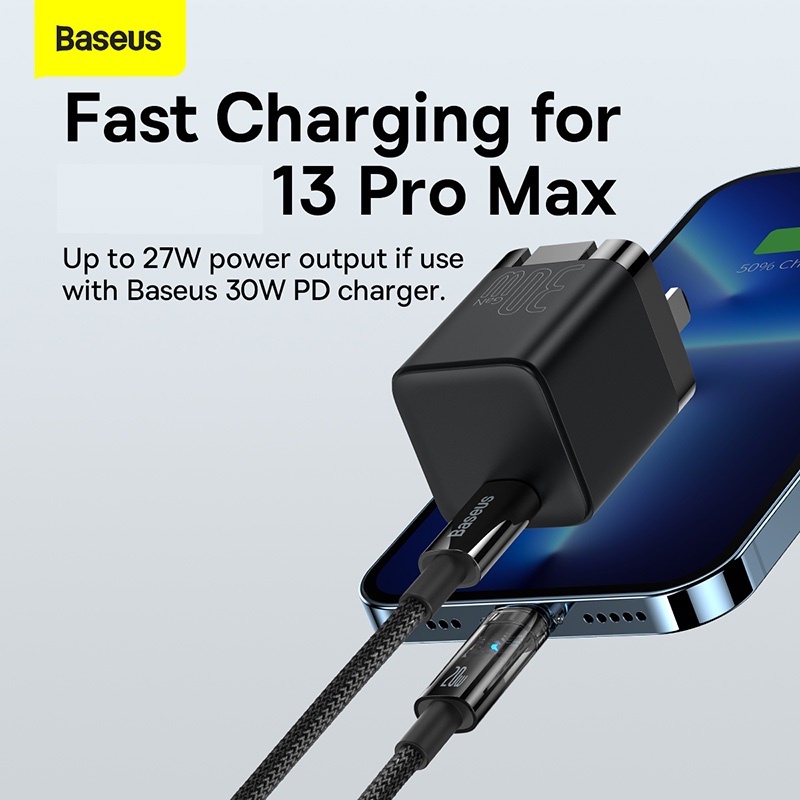 Dây sạc cho iphone tự ngắt 20W Baseus Explorer Series