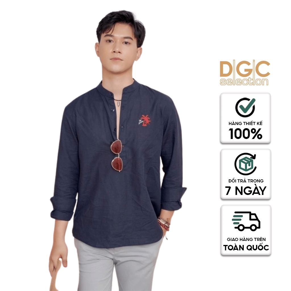 Áo sơ mi dài tay cổ tàu Regular Fit DGCs - SASDCB12M-S