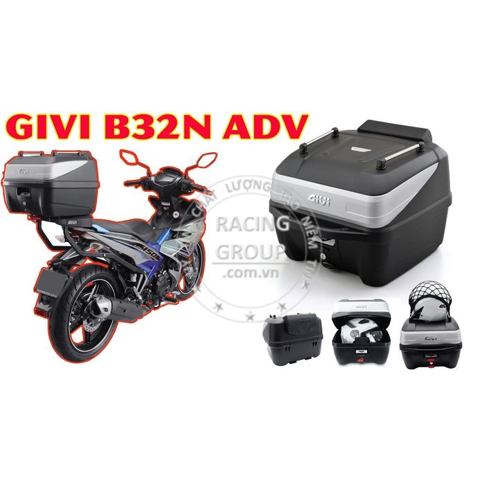Thùng sau givi B32N-ADV 32 lít có lưới đựng tặng kèm đế hàng chính hãng bảo hành 2 năm