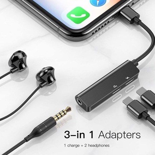 Cáp chuyển đổi tai nghe Baseus L51 & L52, Jack chuyển đổi tai nghe vừa sạc vừa nghe nhạc đa năng 3 in 1 dùng cho iPhone