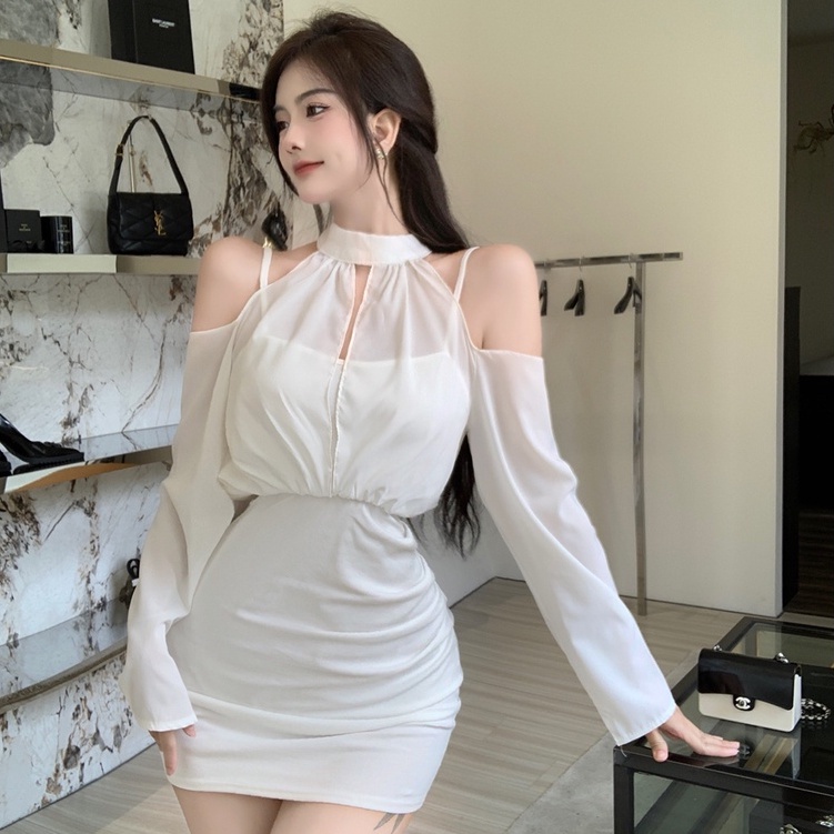 Đầm Trễ Vai Màu Sắc Thời Trang Gợi Cảm Cho Nữ