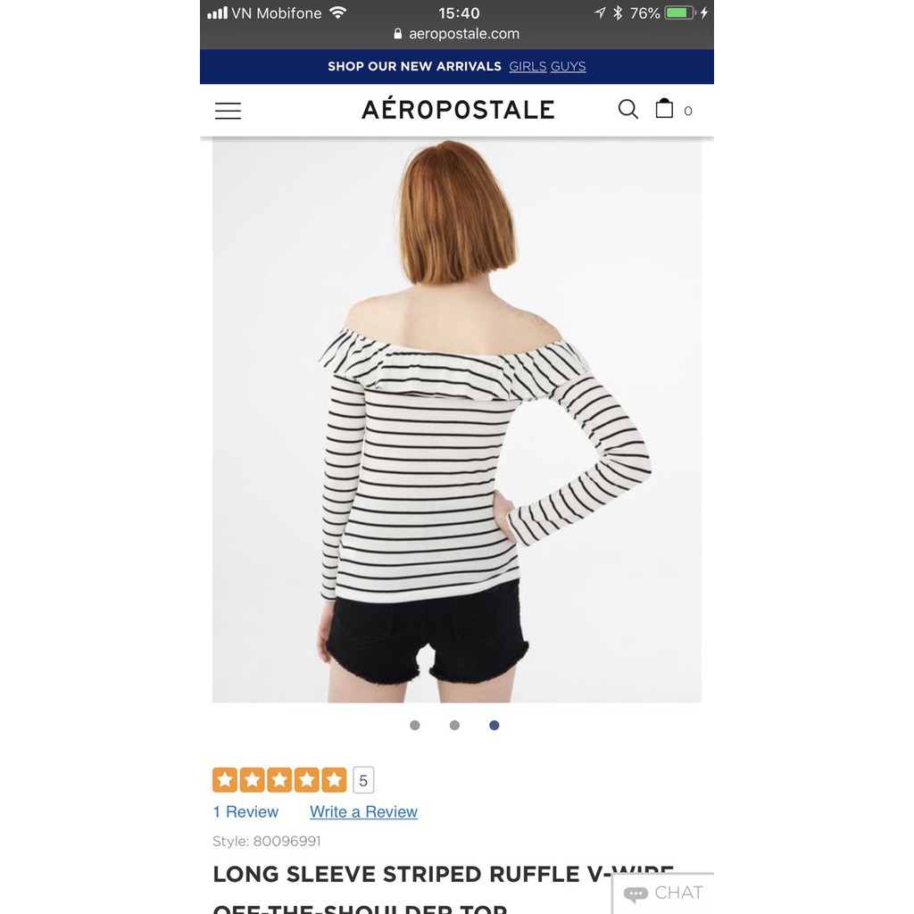 Áo thun tay dài trễ vai Aeropostale