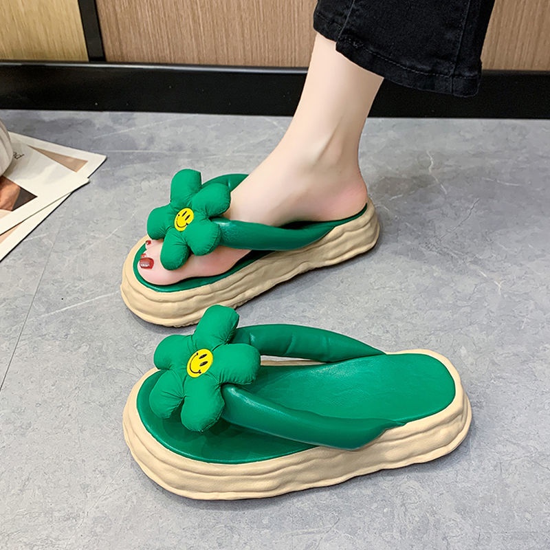 Oeggeo shop Dép Xỏ Ngón Đế Dày Hình Xương Quai Hoa Thời Trang Cho Nữ