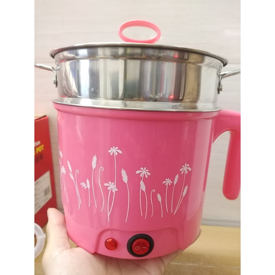 NỒI LẨU MINI COOKING POT 18CM KÈM VỈ HẤP INOX - KHAY LUỘC TRỨNG