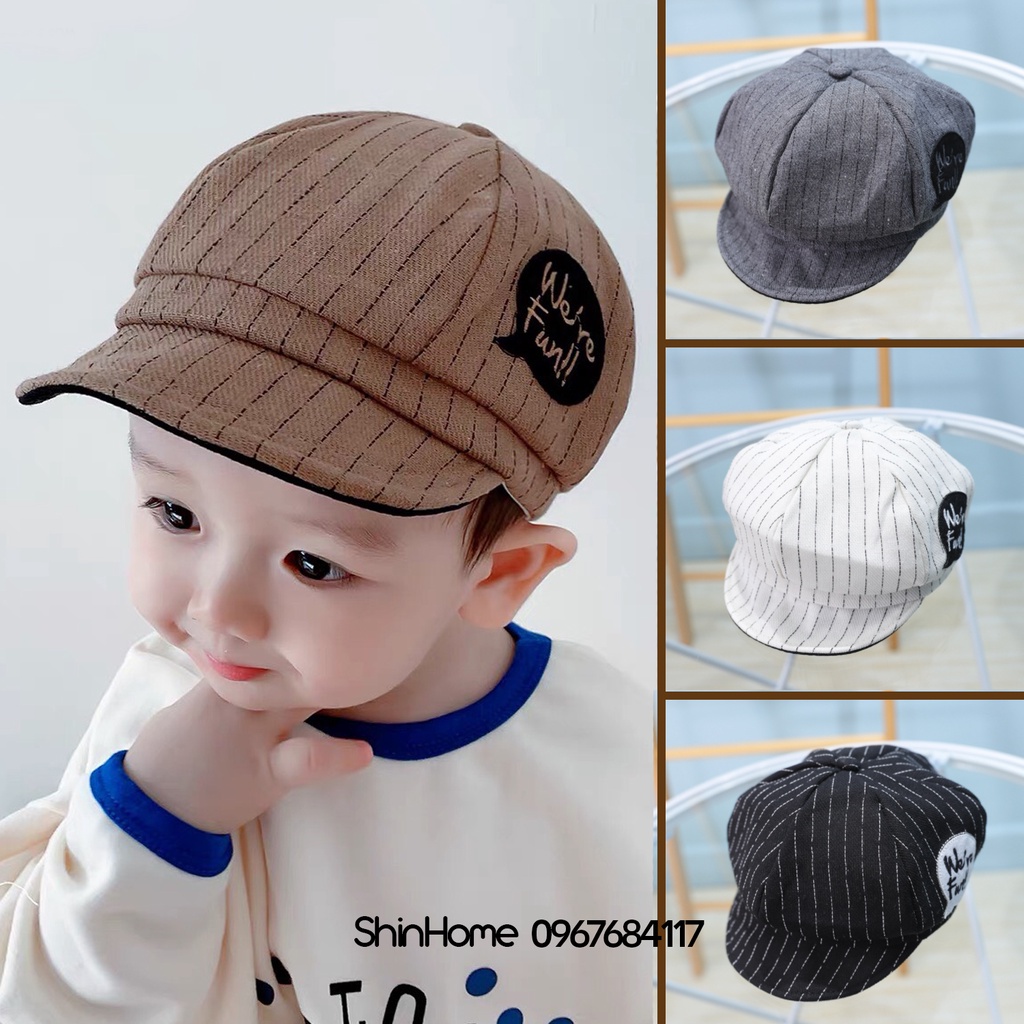 Mũ nồi cho bé, mũ beret bé thời trang We're fun trẻ 1-2 tuổi