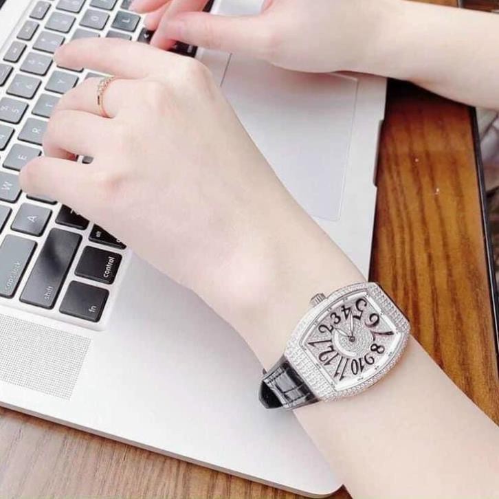 Đồng hồ nữ FM máy pin dây cao su mặt full đá cao cấp có bảo hành DHN002 - Shop6906 | BigBuy360 - bigbuy360.vn