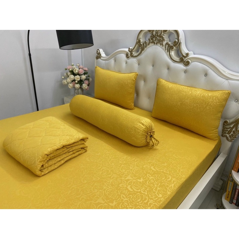 Bộ drap thun gấm một màu