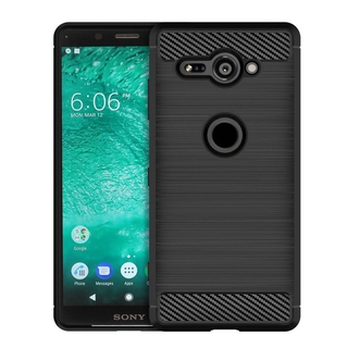 Ốp Điện Thoại Silicon TPU Mềm Dạng Giáp Họa Tiết Sợi Carbon Cho Sony Xperia XZ2 Compact