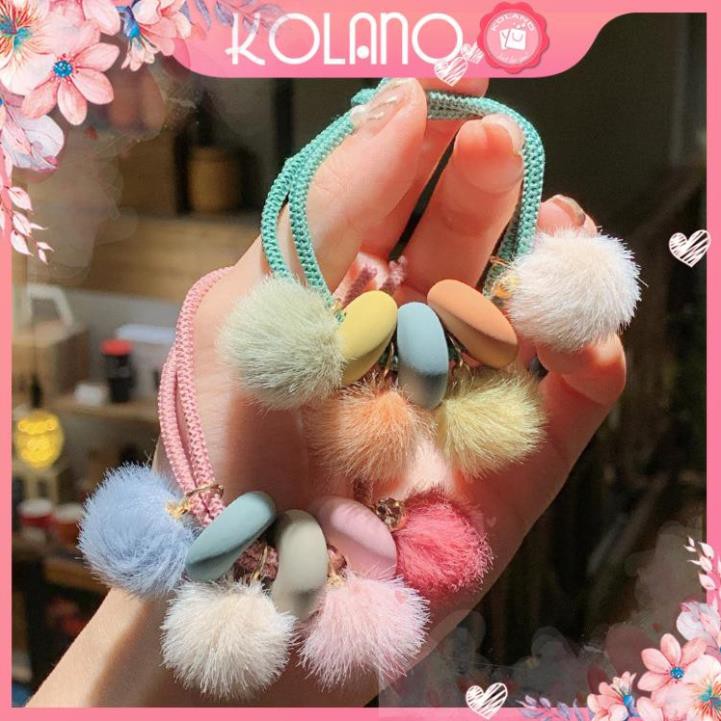 Dây buộc tóc lông KOLANO dây cột tóc nữ thời trang phong cách Hàn Quốc phụ kiện quả bông xinh xắn FAH-001311