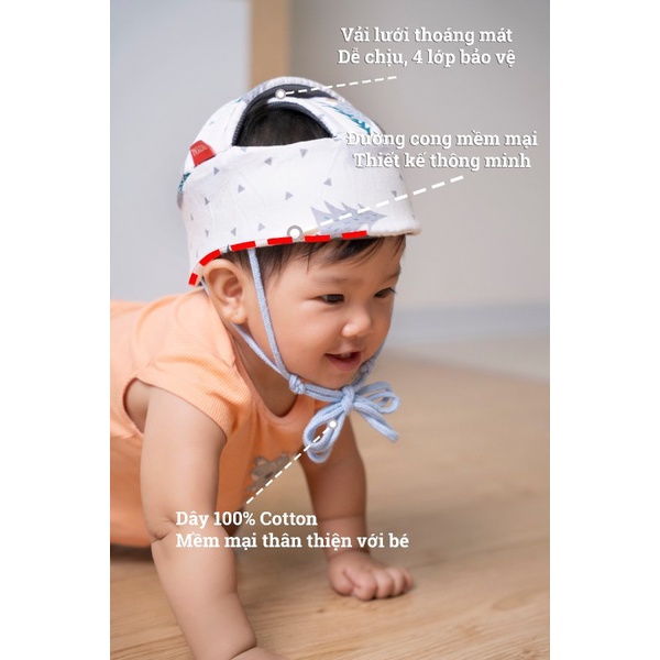 Mũ bảo hiểm cho bé tập đi và tập ngồi Royal dùng cho trẻ từ 5-36 tháng tuổi thoáng khí, an toàn.