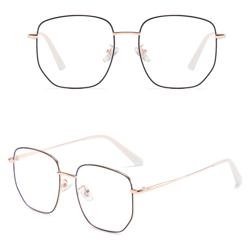 Mắt Kính Cận Thị Quang Học 50-400 Bằng Polygonal Vành Kim Loại Mỏng Đa Năng Thời Trang Cho Nam Và Nữ