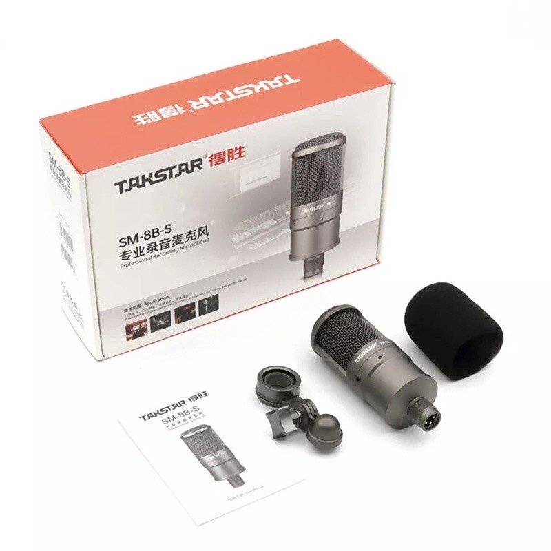 Bộ Mic Thu Âm Takstar SM8B Sound Card K600 Có Bluetooth Auto-tune Chân Màng Dây Livestream MA2 Nguồn 48V 2 Dây Mic