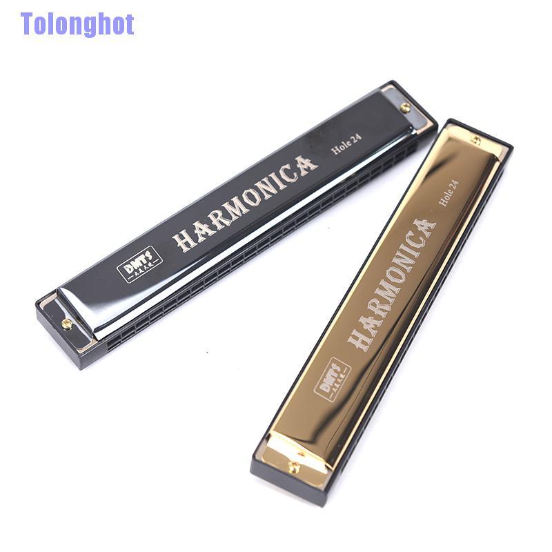 Kèn Harmonica Tremolo 24 Lỗ Màu Xanh Dương