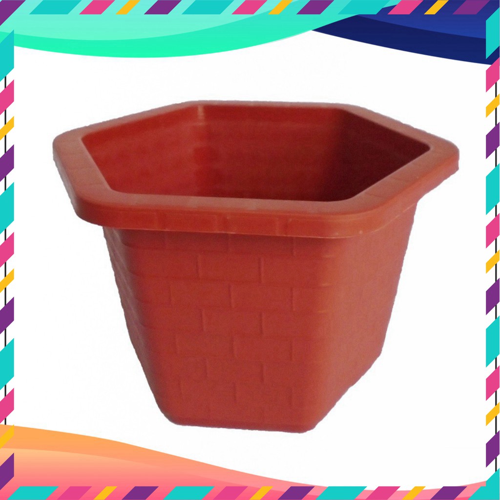 Combo 5 chậu lục giác đỏ gạch FA520 (~43cm)