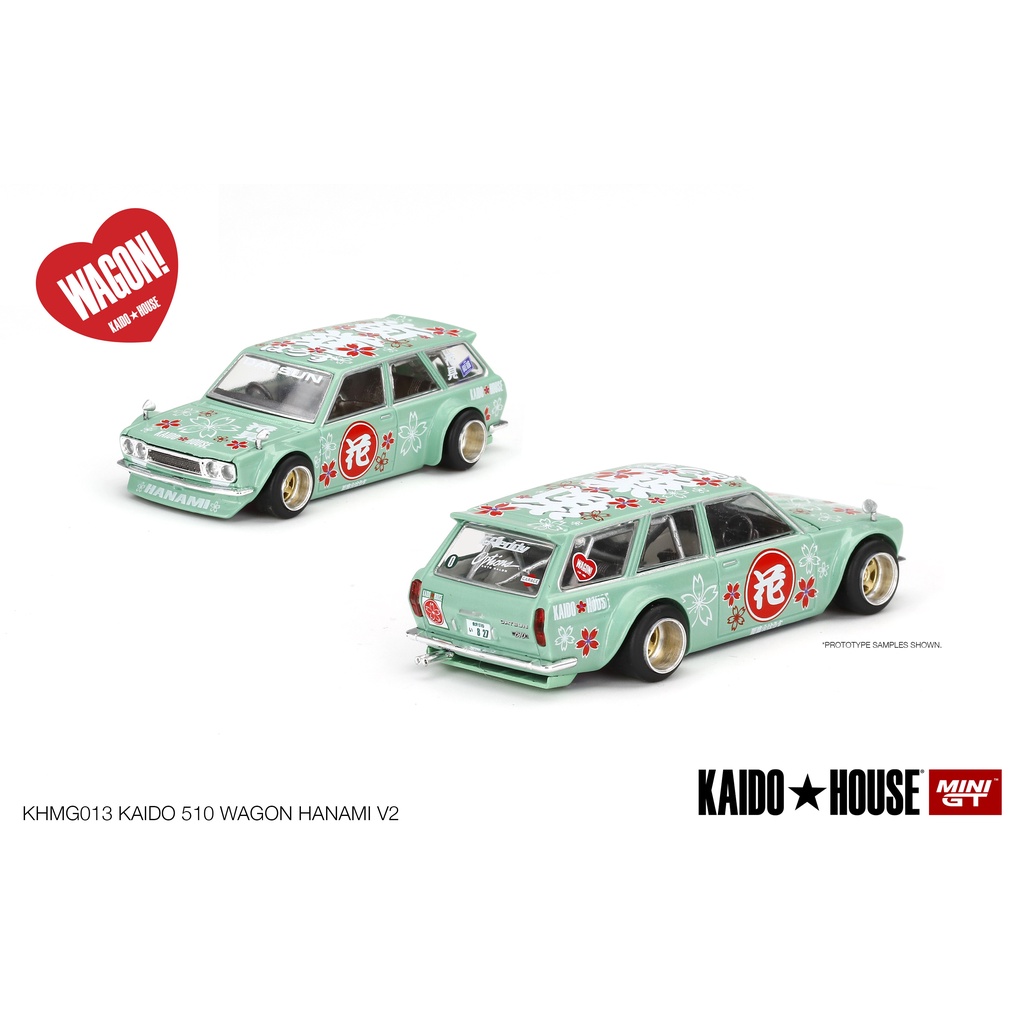 Datsun 510 Wagon Hanami GREEN - Xe mô hình cao cấp tỷ lệ 1:64 chính hãng MINI GT và Kaido House