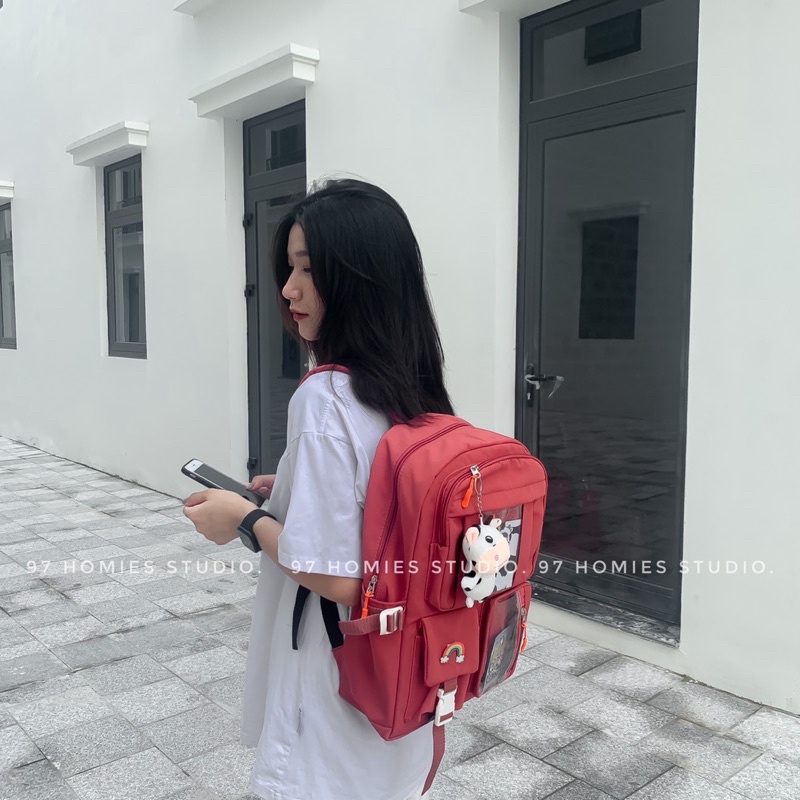 Balo Ulzzang chống nước, Học Sinh Sinh Viên,  Phong Cách Hàn Quốc Cực Dễ Thương, đi học đi chơi,tặng kèm sticker