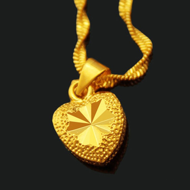 [đẹp mắt】 Gửi nhẫn dây chuyền vàng cát Việt Nam yêu nữ mặt trái tim trang sức tặng mẹ kỷ niệm ngày cướiS
