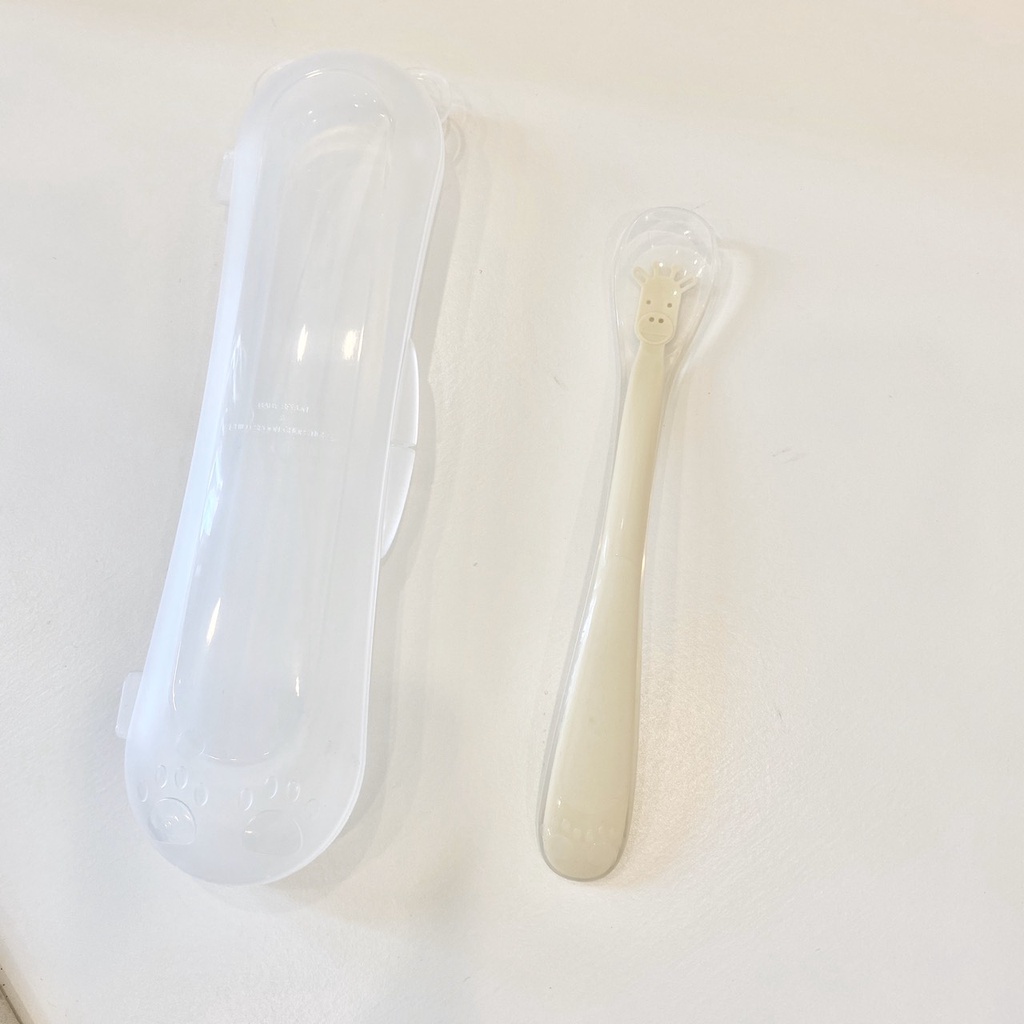Thìa ăn dặm dài silicon SPOON kèm hộp đựng cho bé từ 6M+ chính hãng Bluemama Hàn Quốc ''Thìa ăn dặm cho bé''