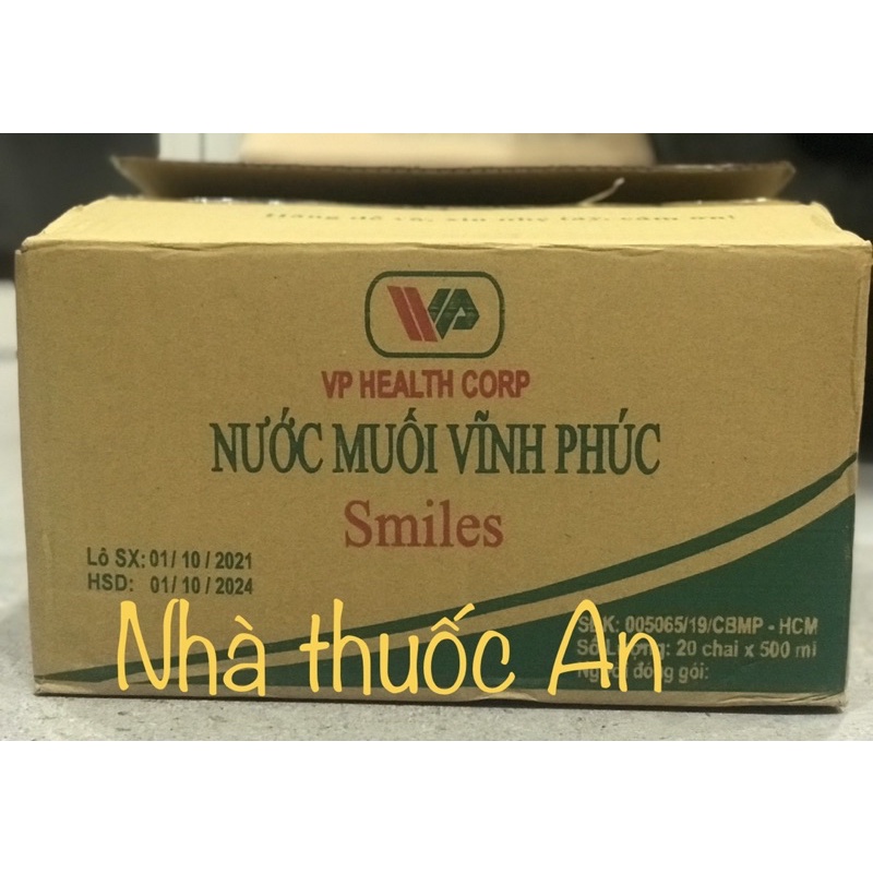 (HOẢ TỐC) thùng 20 chai nước muối Vĩnh Phúc 500ml